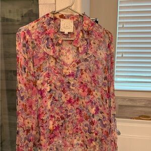 Johnny Was Multicolor Floral Blouse
